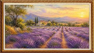 Sunset Lavender Field Painting | Frame Art TV Screensaver | 8 Hours | TV Wallpaper screenshot 5