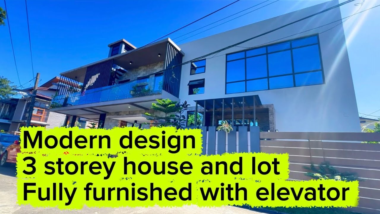 V752-25 Moden design 3 storey house 2 corner lot 398 sqm with penthouse and elevator
