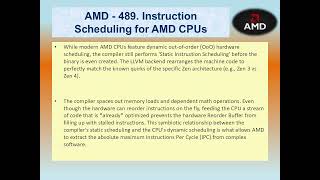 AMD #489 – Instruction Scheduling for AMD CPUs