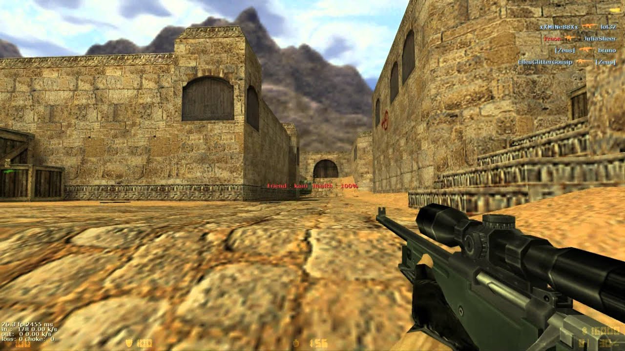 A noob playing CS1.6 LuxBOTz ffa easy 15min awp+dgl d2 182:23 13 hs