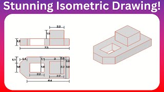 From 2D to 3D! Transform This Orthographic View into a Stunning Isometric Drawing!