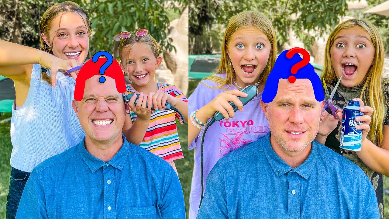 Sisters VS Sisters Best Haircut for Dad Wins!! Challenge!! w/The
