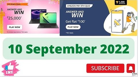 Amazon Quiz Today | 10 September 2022