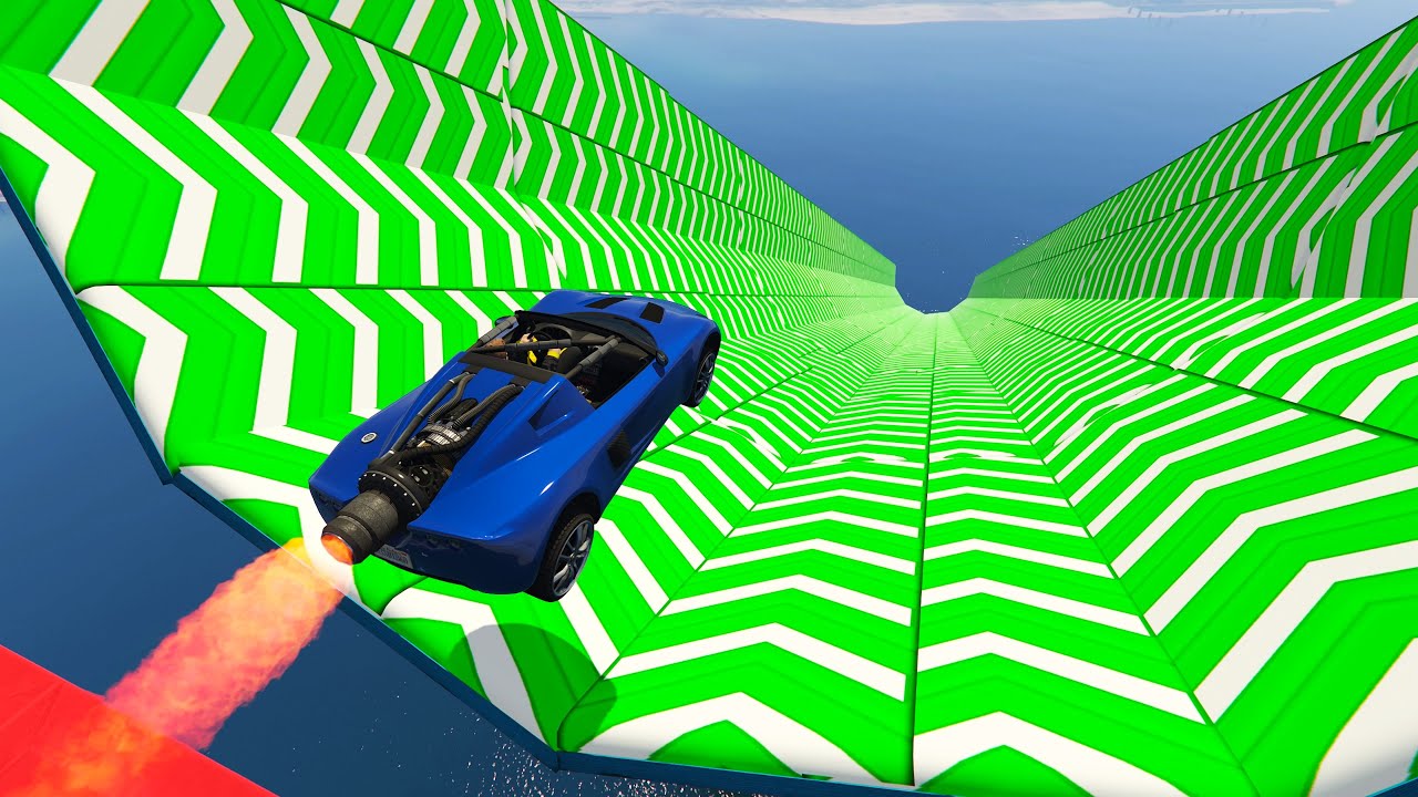 Rocket Car Ramp Fastest ramp ever built - rocket car lost control - GTA 5 - YouTube