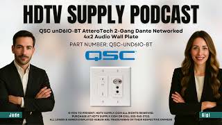QSC unD6IO-BT AtteroTech 2-Gang Dante Networked 4x2 Audio Wall Plate