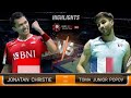 Highlight 🔴 Jonatan Christie (INA) vs (FRA) Toma Junior Popov Badminton Mens Singles