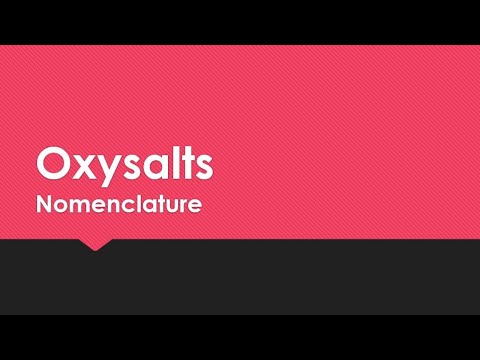 Naming OXYSALTS