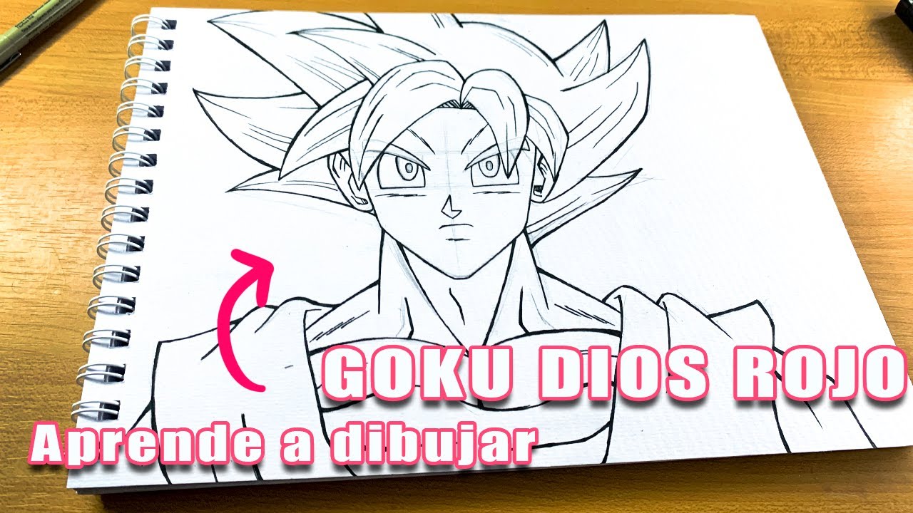 Como dibujar a Goku SSJ Dios Rojo paso a paso [100% Fácil] - YouTube