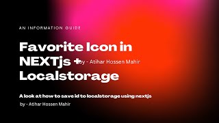 Favorite icon component - Nextjs  + Localstorage