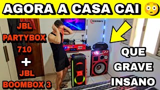 Testei o Grave da JBL PartyBox 710 e da JBL Boombox 3 e tremeu até as portas da casa 😳 que pancada