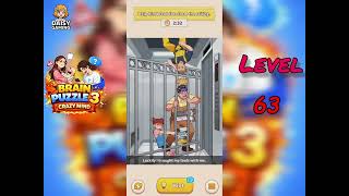 Brain Puzzle 3 Crazy Mind Elevator Arrest level 63 Walkthrough
