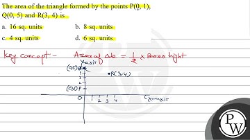 The area of the triangle formed by the points \( \mathrm{P}(0,1) \), \( \mathrm{Q}(0,5) \) and \...
