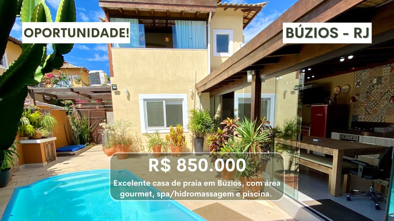 BÚZIOS, RIO DE JANEIRO | CASA DE PRAIA COM HIDROMASSAGEM E PISCINA A VENDA NA PRAIA RASA, EXCELENTE!