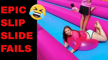 Best Epic SLIP SLIDE FAILS - Funniest Water slide fails compilation 2021 compilation