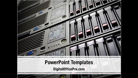 Server Room PowerPoint Template Backgrounds - DigitalOfficePro #03161