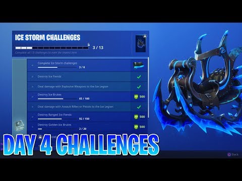 fortnite ice storm challenges damage ice legion destroy ice shards day 4 ice storm challenges - fortnite hardware damage