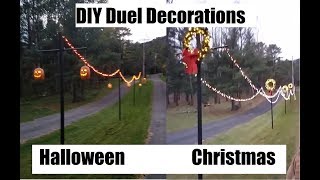 DIY Big Statement Halloween/Christmas Pole Decorations