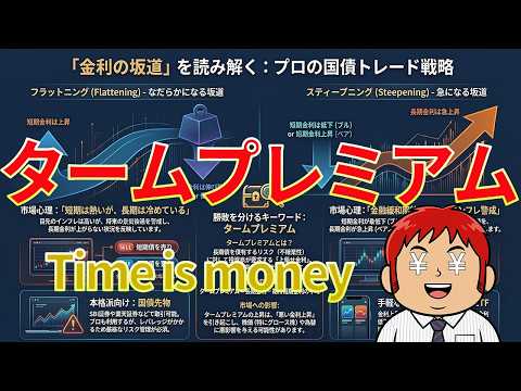 【日本国債】金利の傾きを読むトレードである、フラットニング、スティープニング、タームプレミアムについて徹底解説！