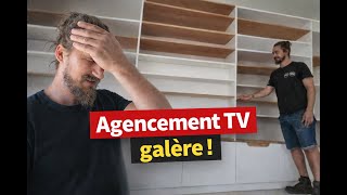 Un projet galère !!! Enfilade en L qui tourne pas top #bibliothèque #tv
