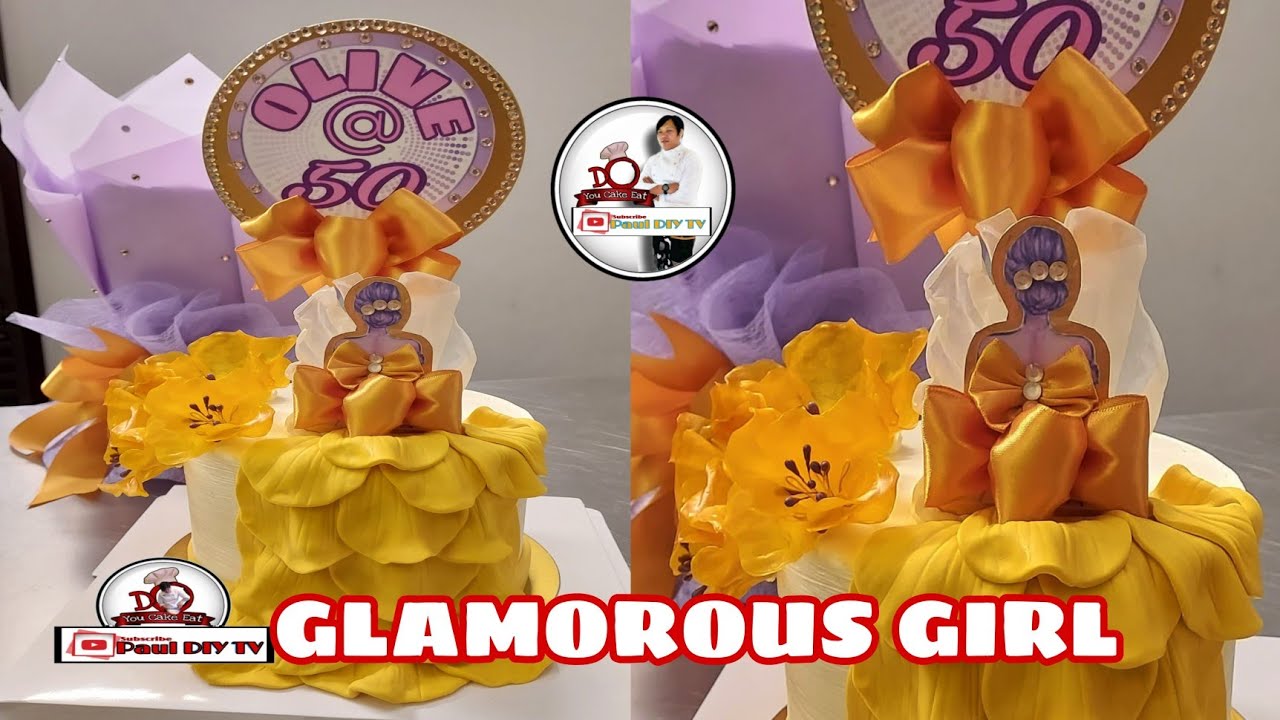 How to Make Glamorous Paper Cutout Girl Cake Design
