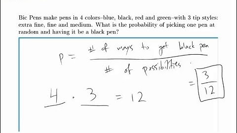 Probability Example: Probability with the Fundamental Counting Principle (Pens)