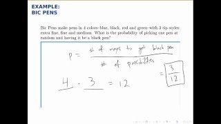 Probability Example: Probability with the Fundamental Counting Principle (Pens)