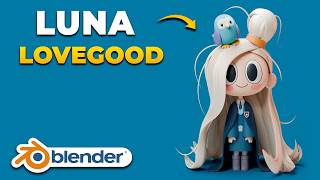 Modelando un Personaje Chibi en Blender | Timelapse | Luna Lovegood de Harry Potter