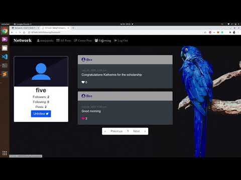 Project Network | CS50 | Web Programming with Python and JavaScript
