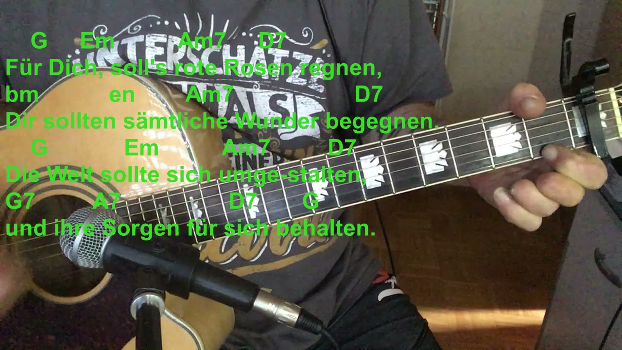 Für Dich Soll's Rote Rosen Regnen Text Chords chordify.net