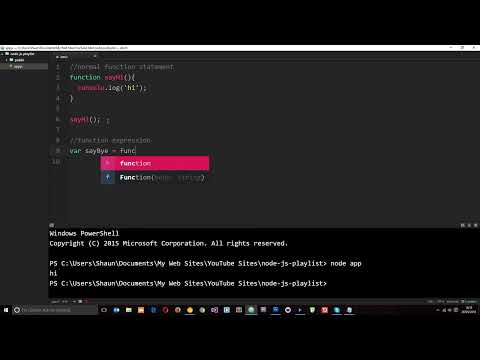 Node JS Tutorial for Beginners #5   Function Expressions