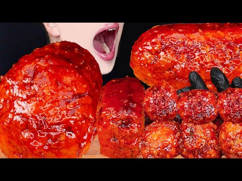 ASMR SPICY GIANT SAUSAGE FRIED CHICKEN SPAM ROSE FIRE NOODLES COOKING MUKBANG 먹방 咀嚼音 EATING SOUNDS
