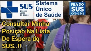 Consultar Minha Posição - Lista de espera Do SUS - Sistema Único de Saúde