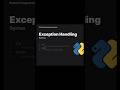 "#Python Exception Handling with Try & Except # Easy Explanation# coding#python# programming#