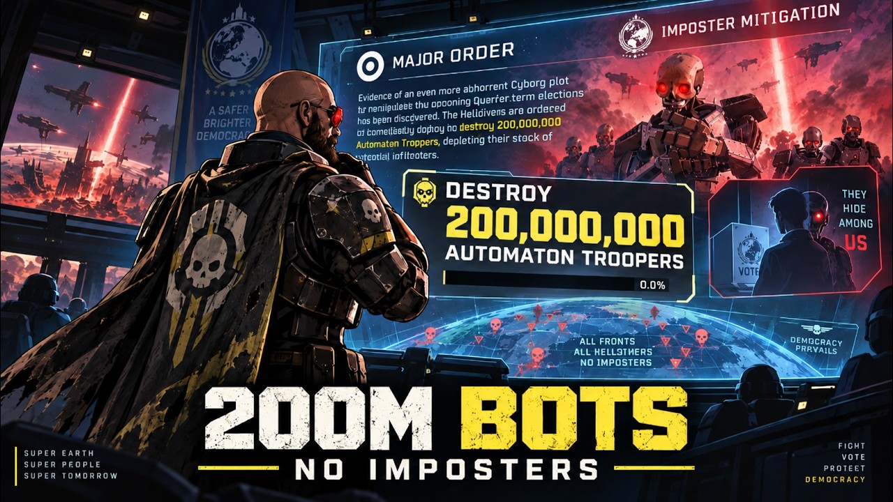 200 MILLION BOTS. ONE DEMOCRATIC SOLUTION. HELLDIVERS 2