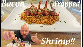 How to make Bacon Wrapped Shrimp | Shrimp Brochette | Stuffed Shrimp