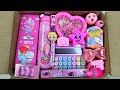 Unboxing Cute🥰 Pink Stationery For Girls - Labubu Sipper bottle, Pencil Case, Pouch, Sharpener, Pen