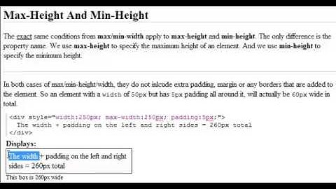 Advanced CSS Tutorial  |  Max and Min / Heights and Widths