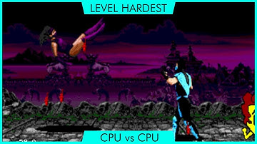 Mortal Kombat 2 Mileena vs Sub Zero Genesis SNES Gameplay CPU vs CPU