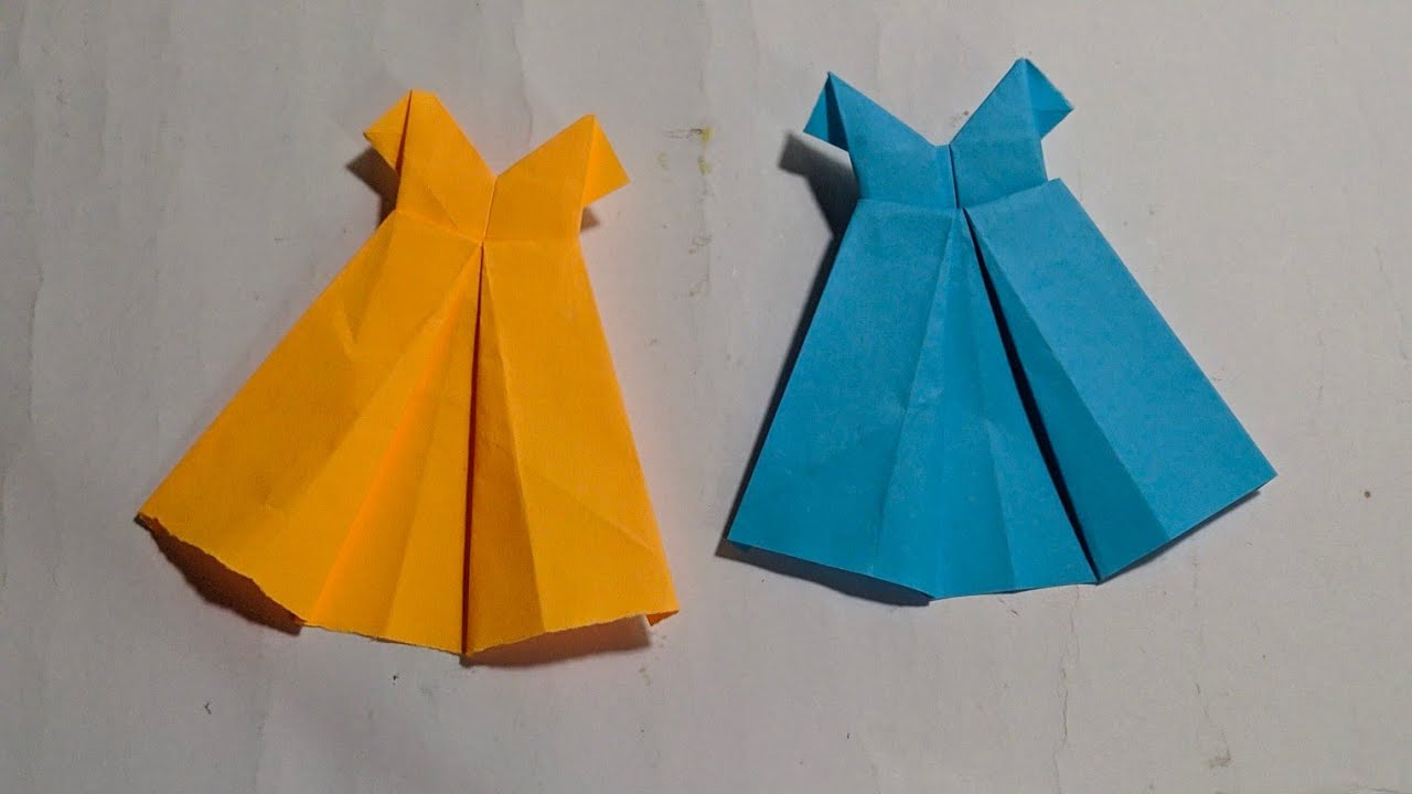 How to make an origami paper dress # how to make dress - YouTube