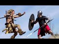 Spartan vs barbarian  epic sword fight