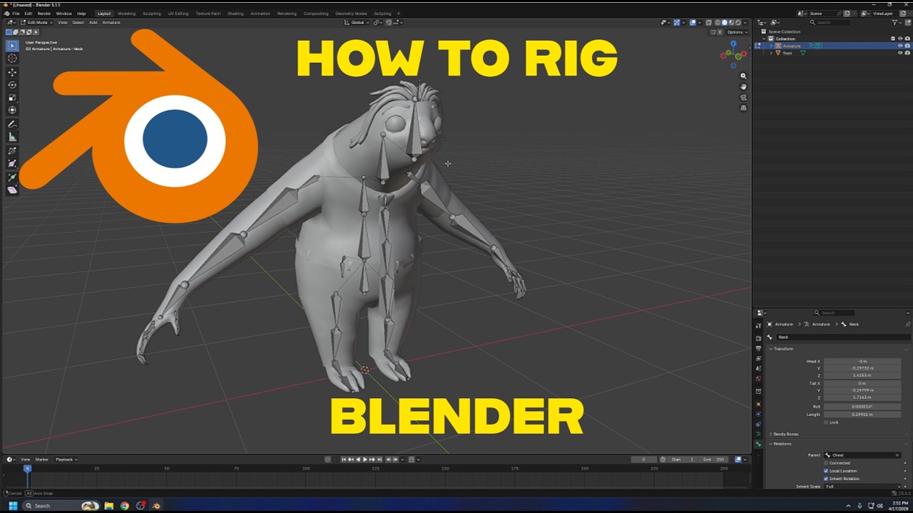 How to Rig Blender Tutorial (PART 1) - YouTube