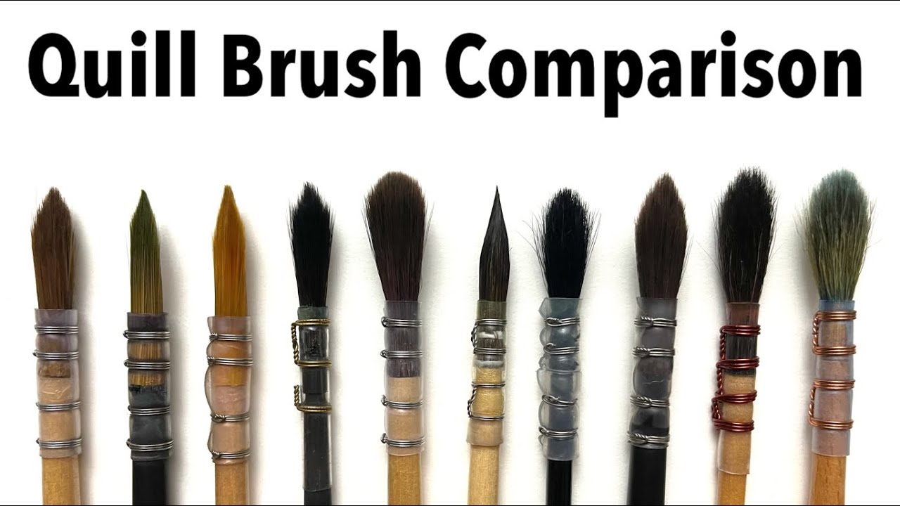 Watercolor Quill Brush Comparison [main vid] YouTube