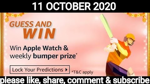 funzone cricket T20 fever quiz answer 11 October 2020 l win apple watch
