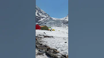 Bascamp set at dhaulagiri in nepal #climb 8000 #mountains nepal #everest #waterbody #explore #travel