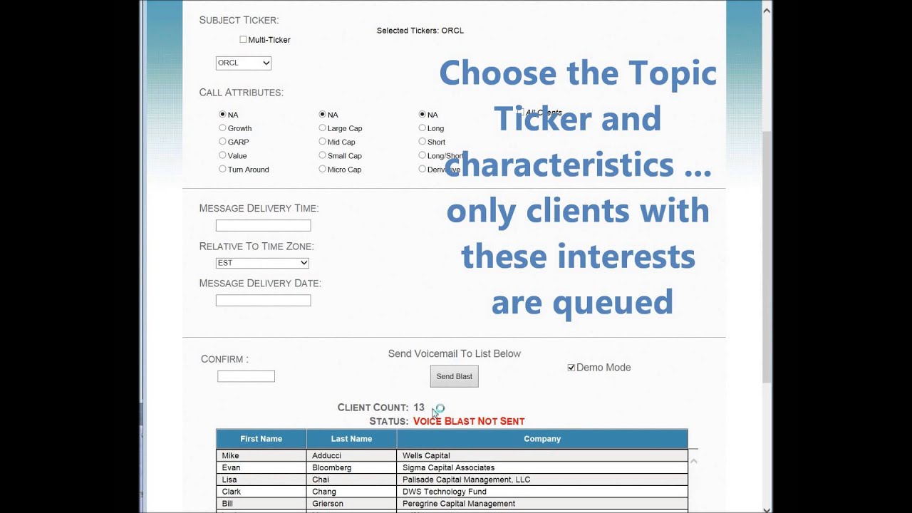 Bluse Compass VoiceBlast demo