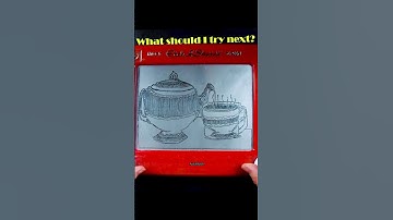 Is this coffee or tea? Etch a Sketch Challenge #art #artandcraft #etchasketch