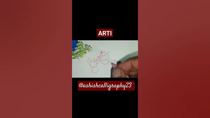Signature Shorts for "Arti" | Signature for "A" | #signatureshorts #Ashishcalligraphy23