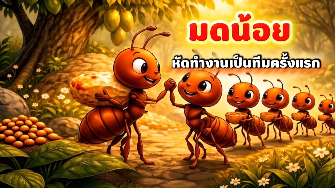 นิทานสั้นเรื่อง✨️มดน้อย🐜🐜หัดทำงานเป็นทีมครั้งแรก #นิทานสอนคน #นิทานสัตว์ #นิทานสั้น #นิทานสนุก 