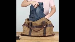 Waterproof Oil Waxed Canvas Weekender Tote Woosir