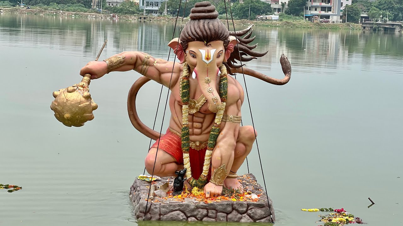 HanuMan Ganesh nimajjanam 2024 | Ganesh visarjan in Hyderabad | HanuMan Movie Theme Gnapati visarjan